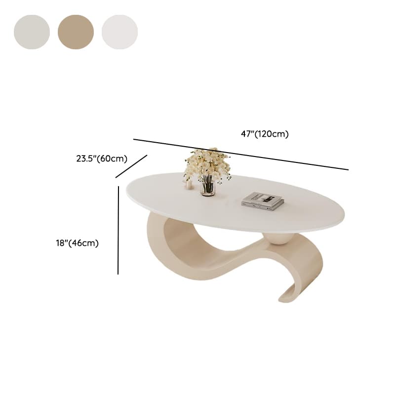 Simple Rock Coffee Table Chalk Scratch-proofed with Oblong/Circular Tabletop & Abstract/Stump Base for Foyer thumbnail 10