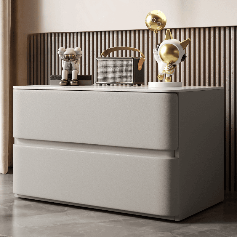 Postmodern Bedside Cabinet Nightstand with 2 Drawers thumbnail 4
