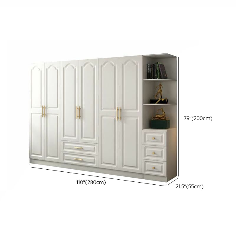 Contemporary Wood Chalk Wardrobe Closet with Interior Shelves&Clothing Rack&3-Drawer/6 Drawers/5-Drawer thumbnail 24
