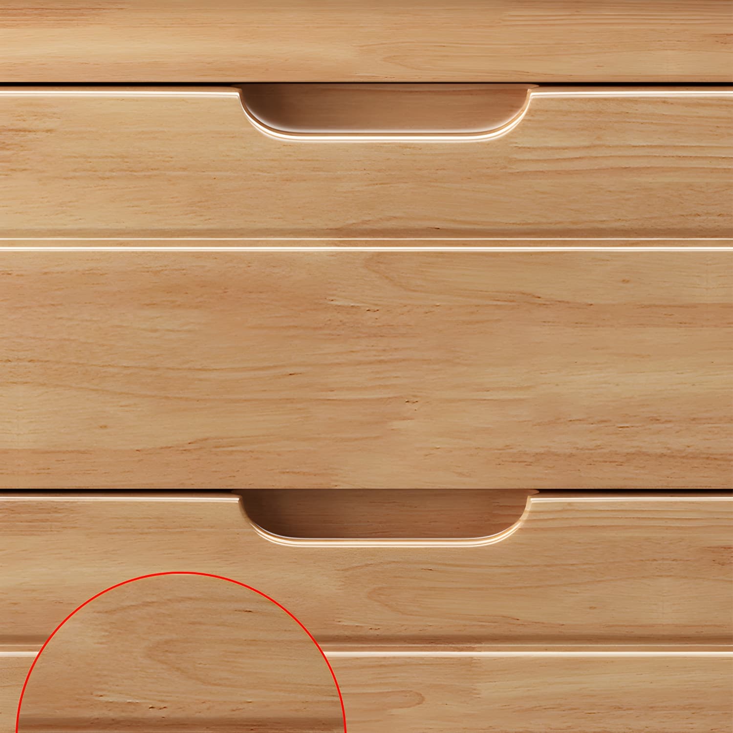 Traditional Wood Dresser with Drawers in Narrow Design and Rubberwood Material thumbnail 8