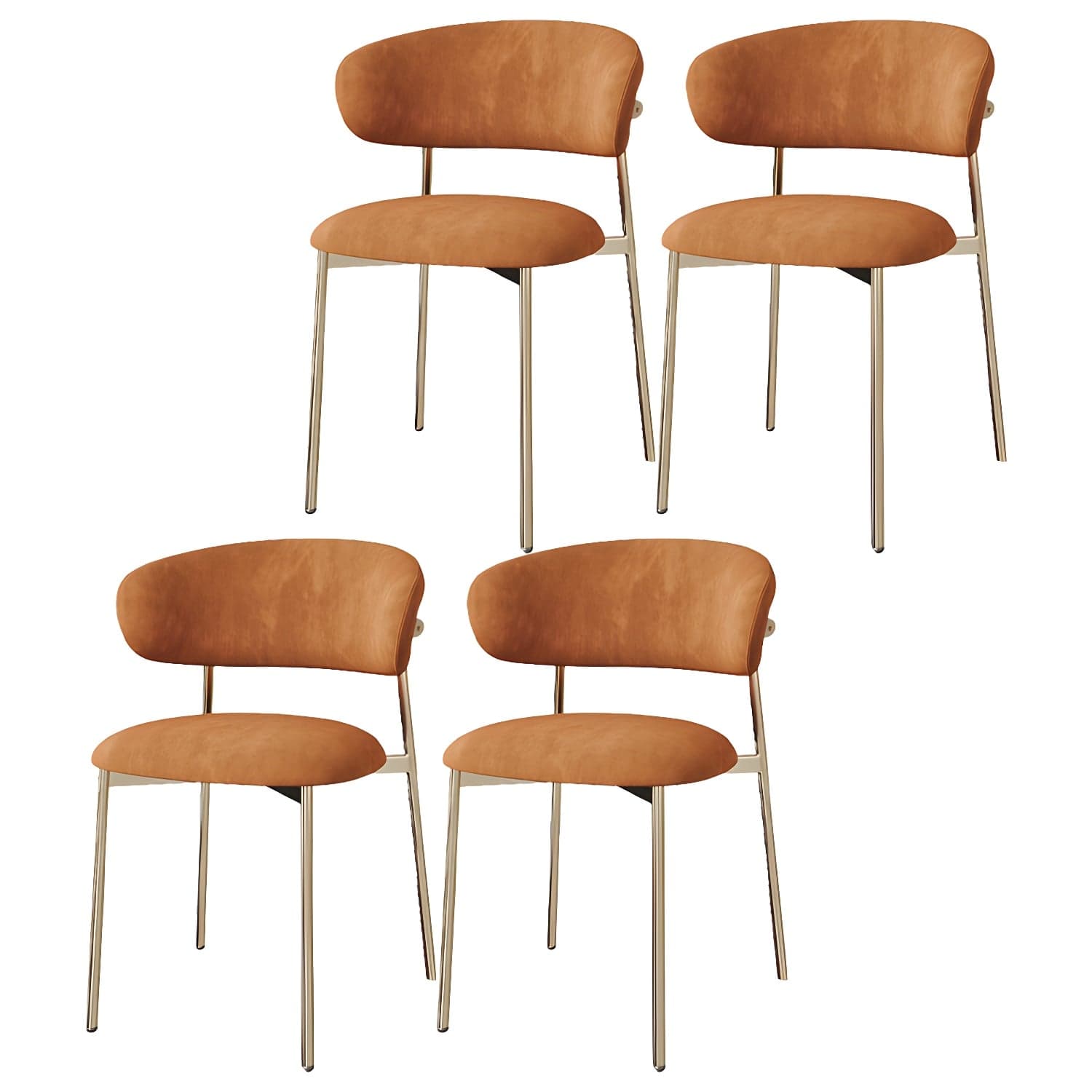 Restaurant Scandinavian Upholstered Side Chair Matte Finish Open Back Dining Chair thumbnail 7