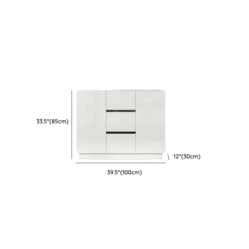 White Trendy Kitchen Storage with 3 Drawers, Standard/Narrow Size, Lumber Countertop, Variable Shelf, and Multiple Doors Options thumbnail 22