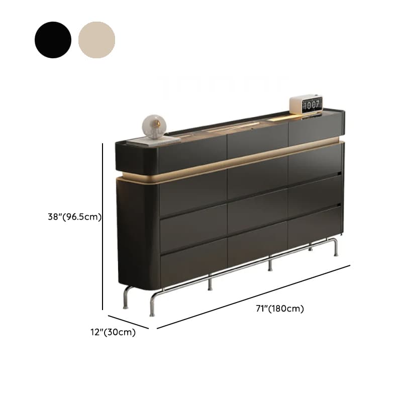 Minimalist Horizontal Console Dresser Illumination Light Timber 8 Drawers thumbnail 22