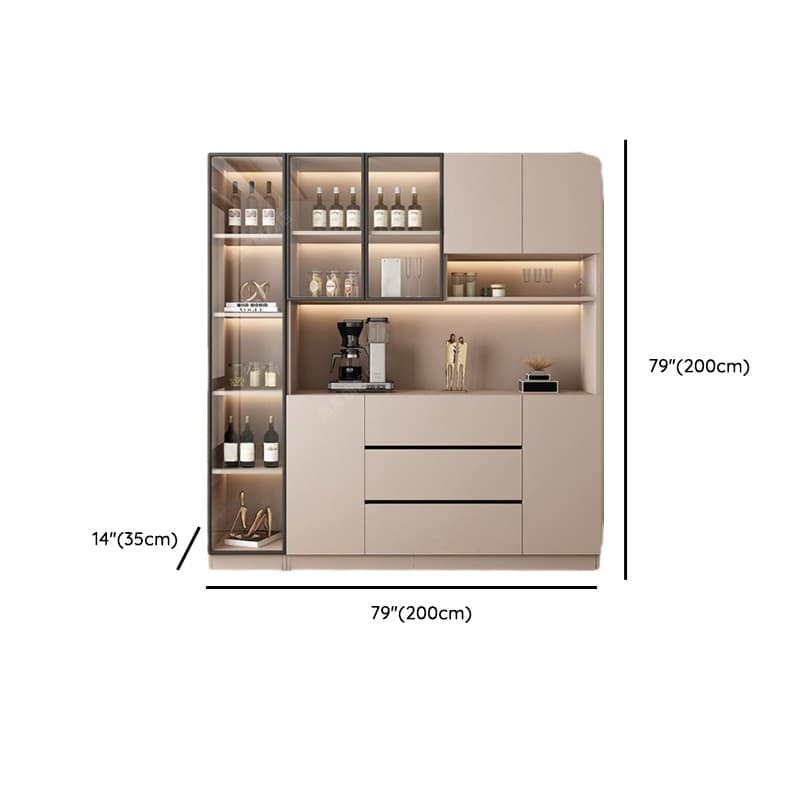Wide/Standard/Narrow Modern Timber 3 Drawers 2 Shelves/3 Shelves/1 Shelf Glass Doors Pantry Hutch Sideboard thumbnail 40