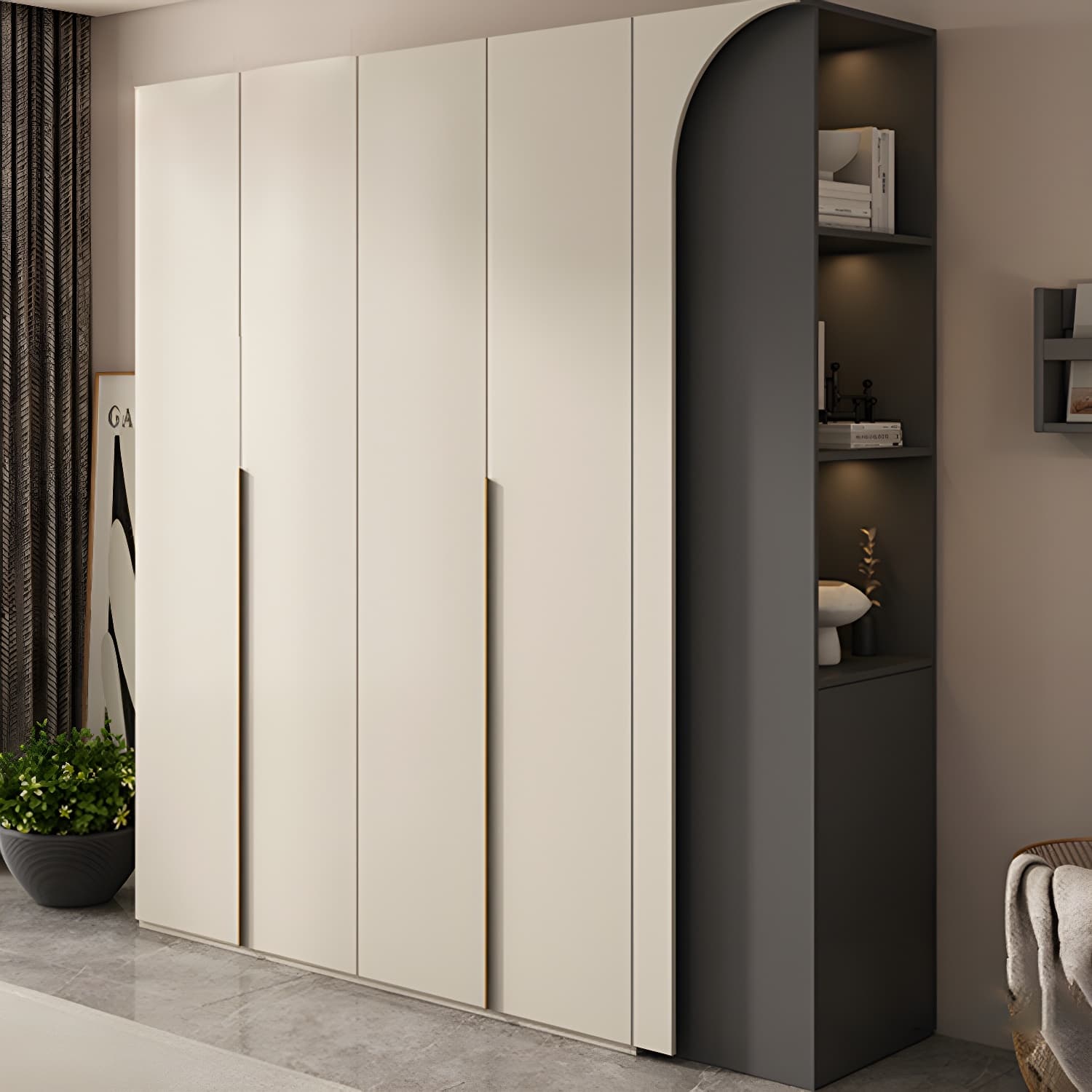 Modern Grey Wood Armoire with Solid Construction and Limited Warranty thumbnail 13