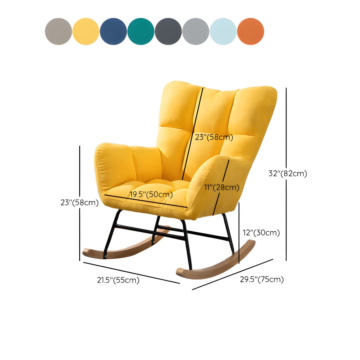 Simple Nordic Style Rocking Chair Balcony Lounge Recliner Sofa Rocking Chair thumbnail 23