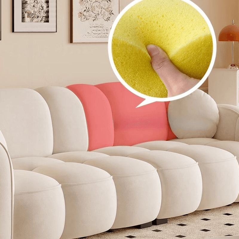 Minimalist Solid Color Standard Sofa Stain Resistant/Water Resistant Dove Grey/Auburn/Amber Color with 2 Pillows & Arm for 4-seater/Seats 3 thumbnail 18