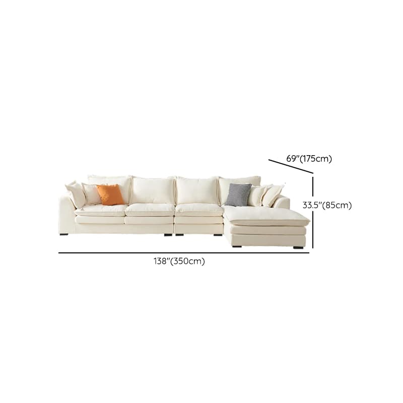 Minimalist Straight/L-Shape Horizontal/Right Sofa Couch /Sofa Chaise in Cream with Concealed Support thumbnail 22