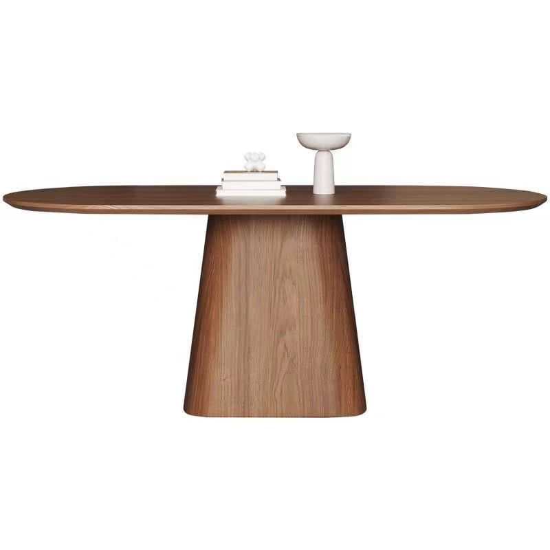 Art Deco Elliptical Wood Dining Table Set Dining Table for 6/Seats 4 thumbnail 5