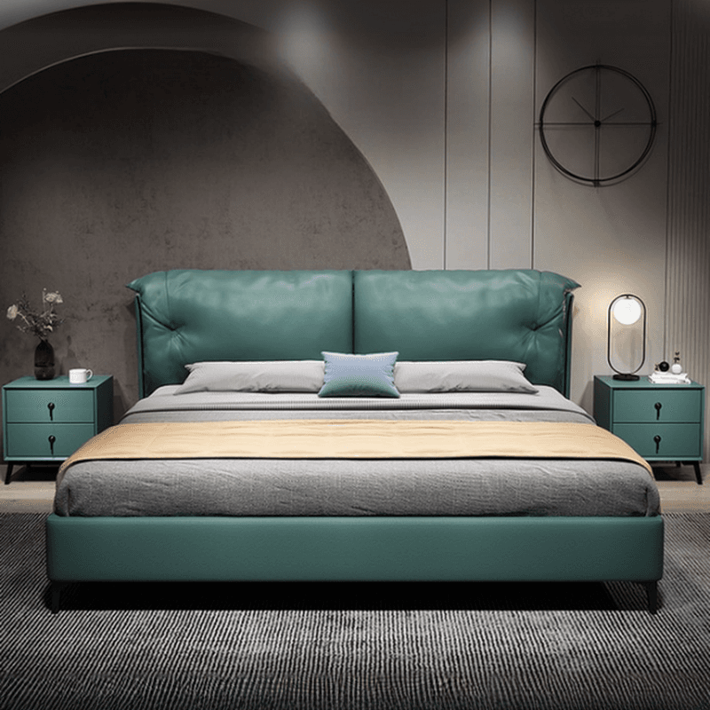 Lime Green Solid Color Timber Storage Bed/Platform Bed for Living Room thumbnail 2