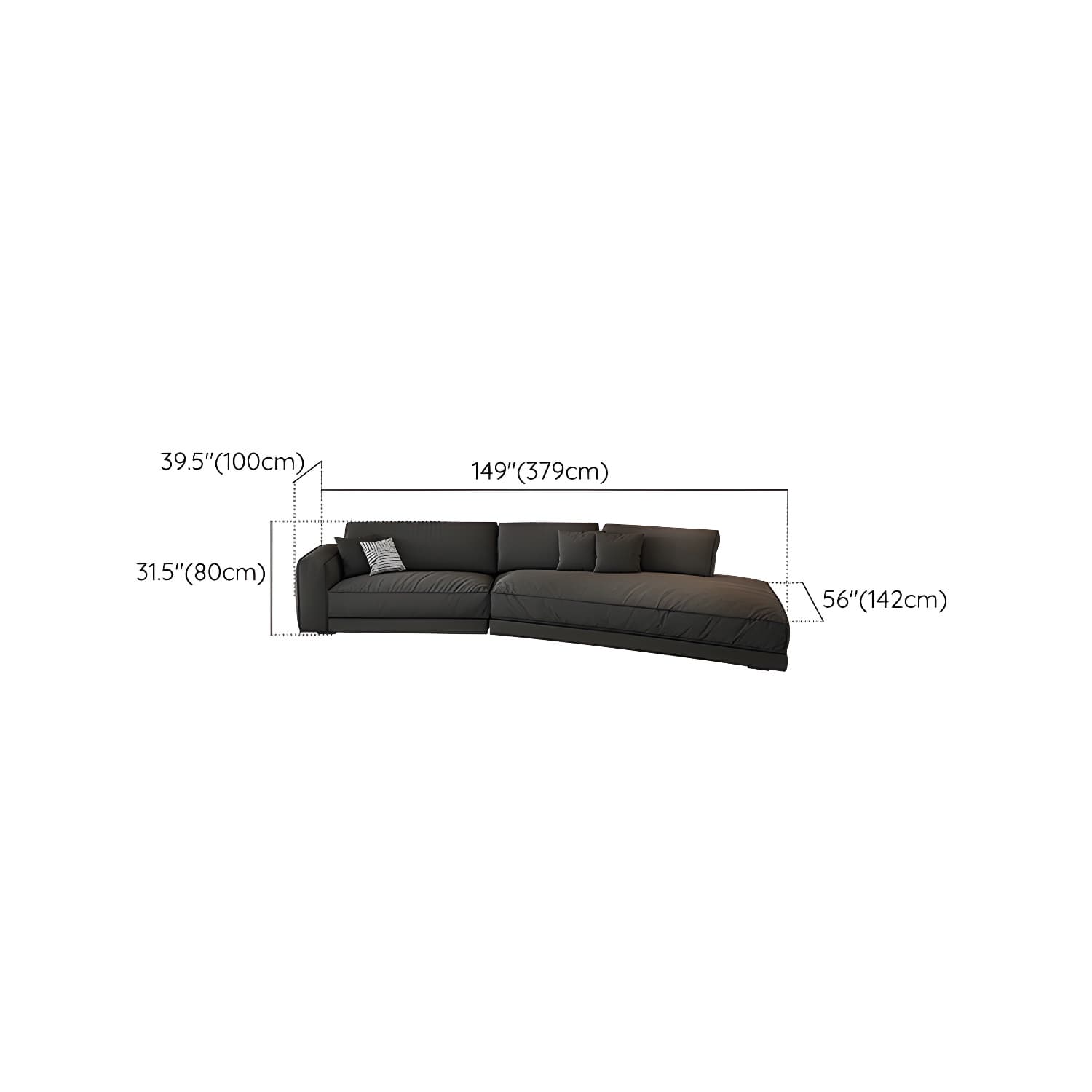 Modern Gray Polyester Blend Stationary Sectional Sofa with Square Arm and Cushion Back thumbnail 24