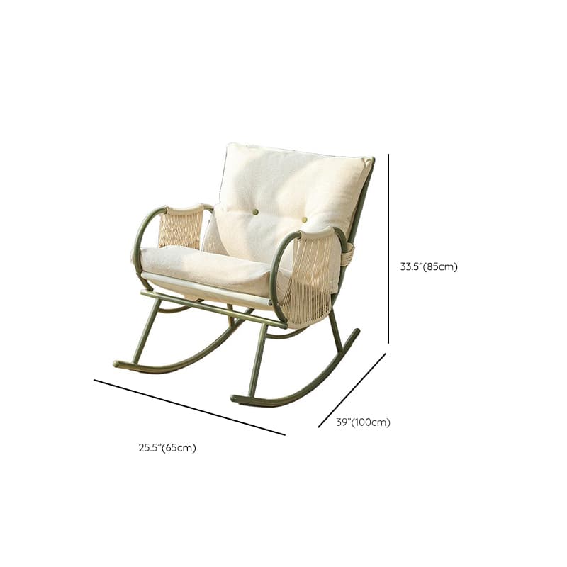 Art Deco Alloy Rocking Chair with Upholstered Track Arm thumbnail 19