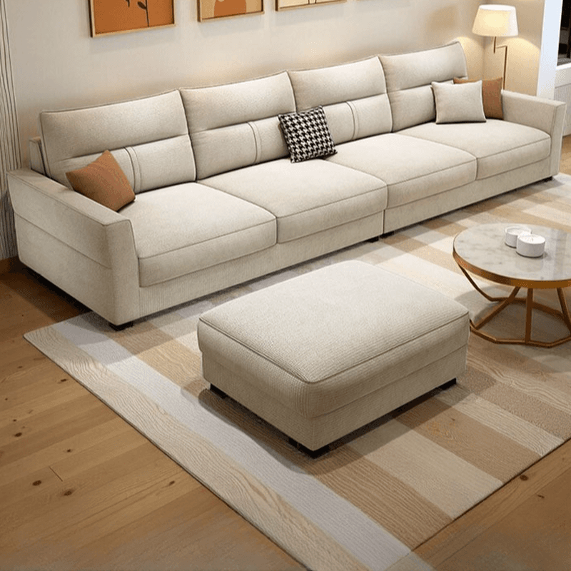 Standard Sofa/Single Sofa with Loose Back, Flannel Upholstery in Light Gray, Arm Included, 4/3 Pillows thumbnail 2