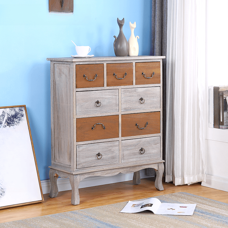 French Wood Vertical Console Dresser with 9 Drawers/7 Drawers/10 Drawers thumbnail 5