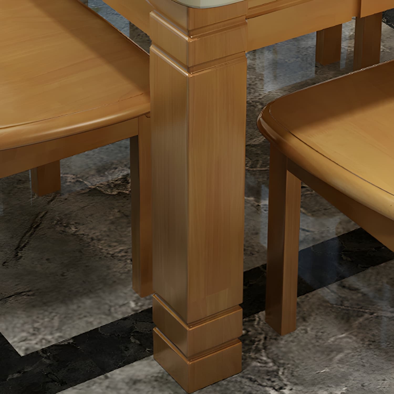 7 Piece Contemporary Rectangle Shape Dining Table Set with Chair thumbnail 8