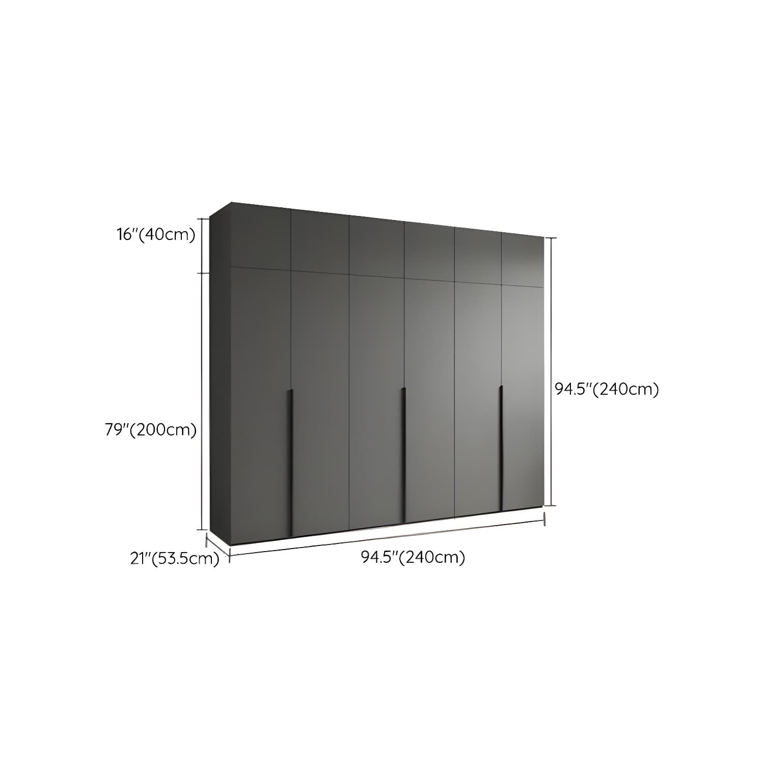 Modern Grey Wood Wardrobe Armoire with Drawers & Shelves for Ample Storage thumbnail 23