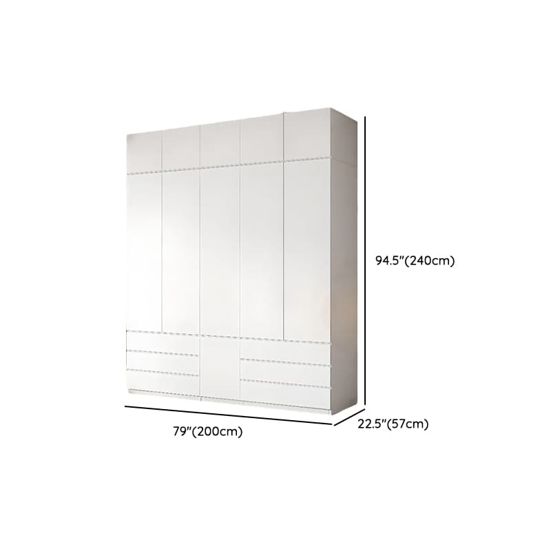 White Contemporary Alloy Cabinet Armoire with 3/6/9 Drawers, Flexible Shelf, and Hanging Rod thumbnail 23