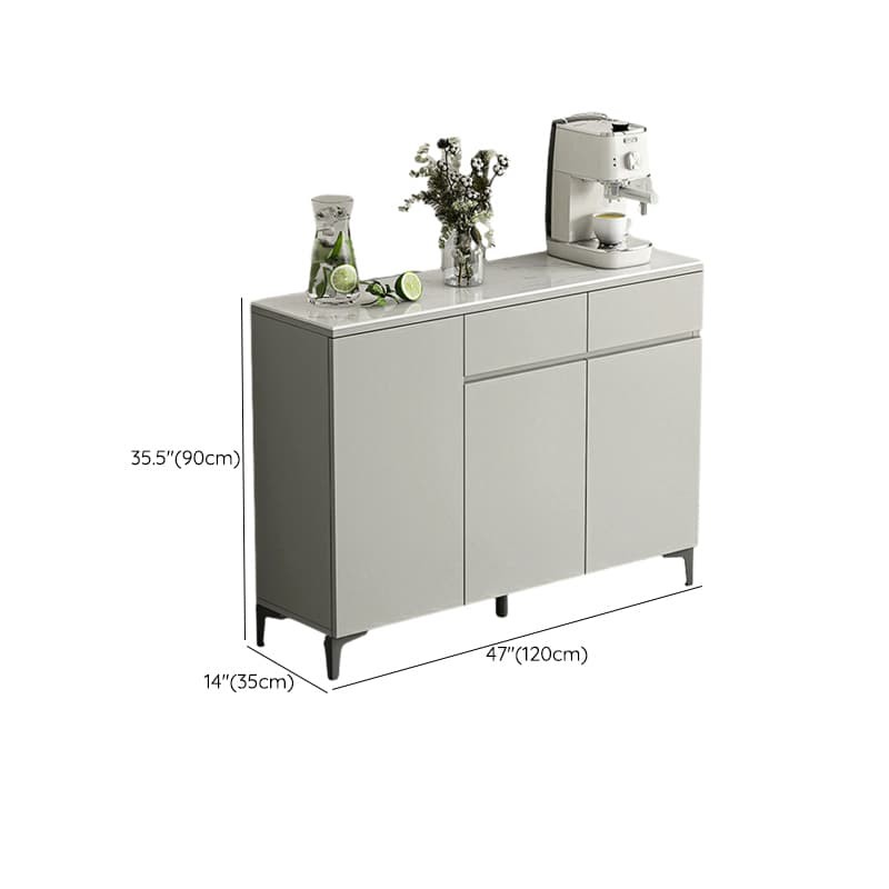 Contemporary Living Room Stone Top Sideboard with Doors and Drawers thumbnail 12