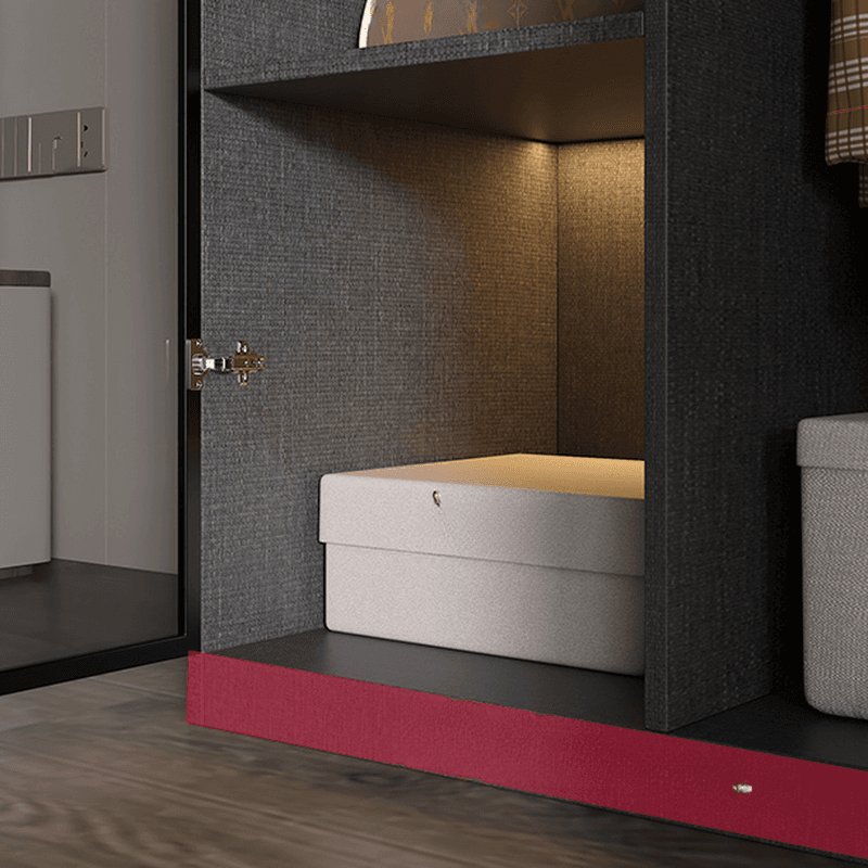 Ink Casual Lumber Wardrobe with Soft Close Door, Interior Shelves, and Hanging Rod thumbnail 7