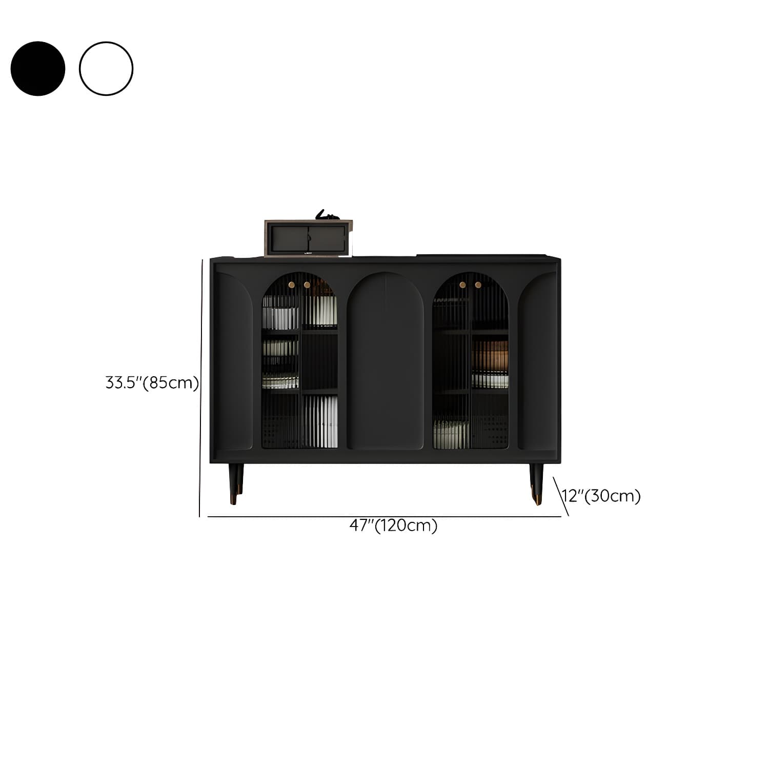 Modern Wooden Sideboard with Glass Doors and Adjustable Shelving thumbnail 14
