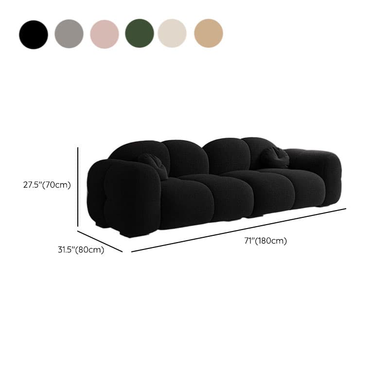 Trendy Solid Color Stain Resistant Loveseat in Black/Dark Gray/Taupe for 2 People with 2 Pillows thumbnail 24
