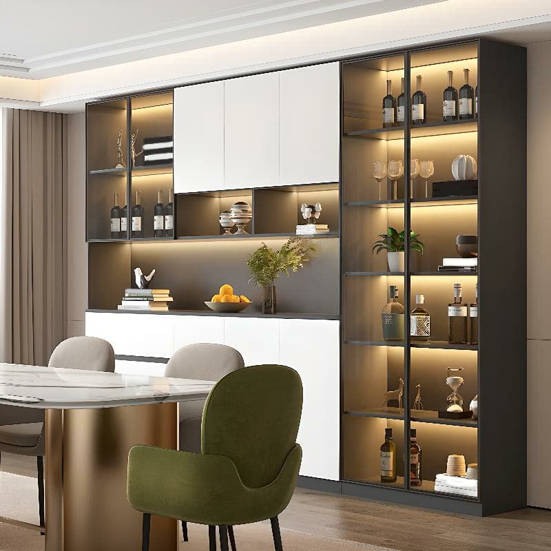 Living Room Modern Stone Sideboard Cabinet with Doors and Drawers thumbnail 3