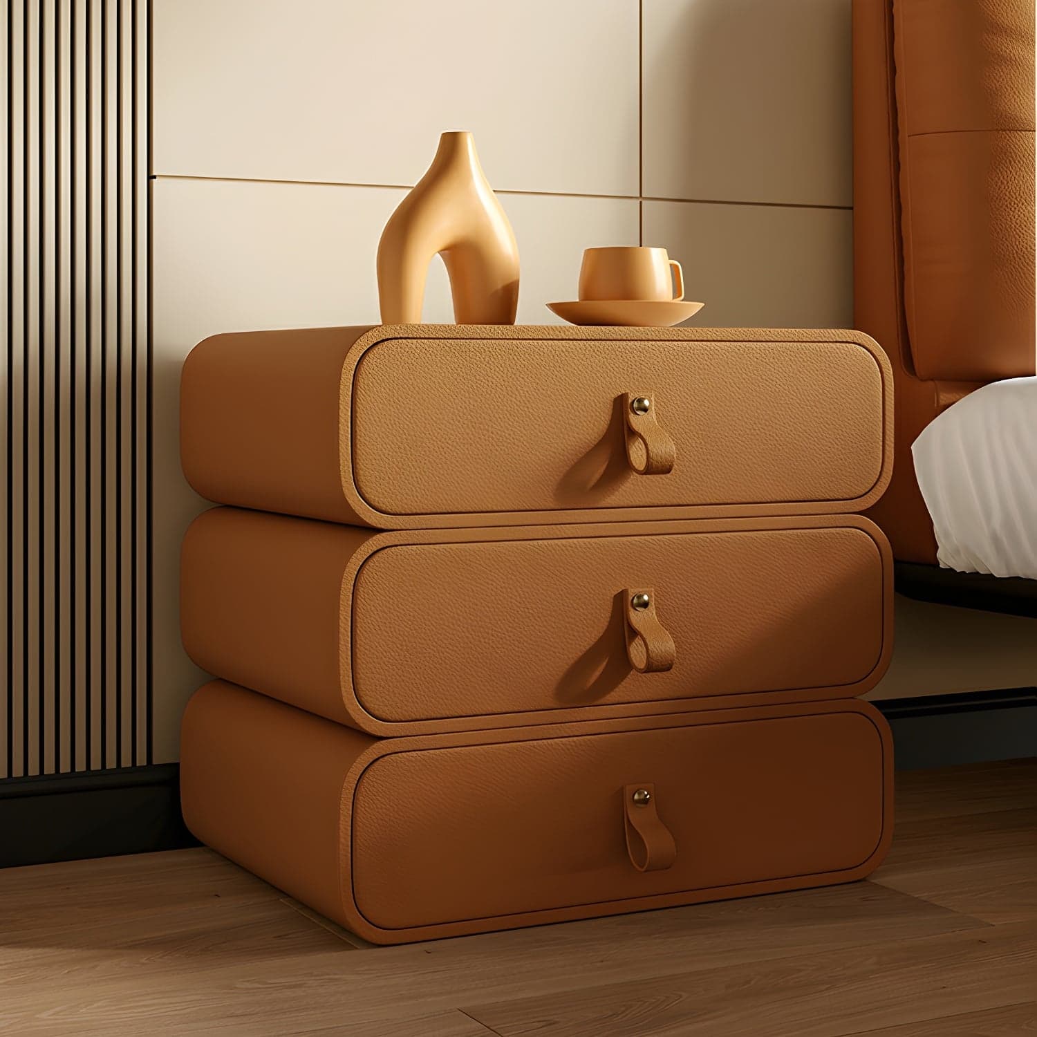 Modern Faux Leather Bachelor's Chest with Drawers in Narrow Size thumbnail 13