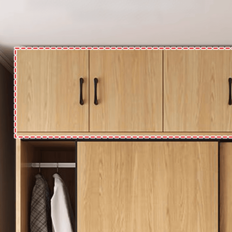 Natural Finish Modern Timber Self-supporting Wardrobe with Soft Close Drawer, Soft Close Door, and Clothing Rod thumbnail 5
