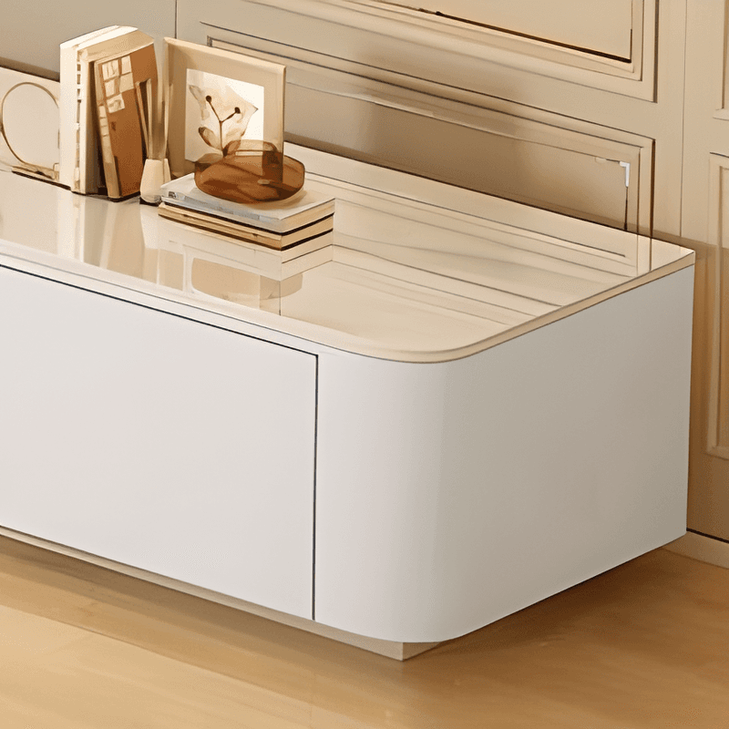Modern Simple Style Glass TV Stand with 4-Drawer/3 Drawers thumbnail 9