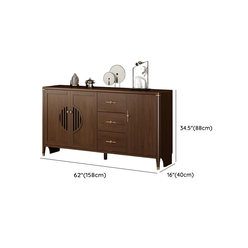 Espresso Standard/Wide/Narrow Timber Sideboard with 4 Doors/3 Doors/2 Doors, Adaptable Shelf and Pantry Hutch, 3 Drawers/6 Drawers/2 Drawers Included/Not Included thumbnail 26