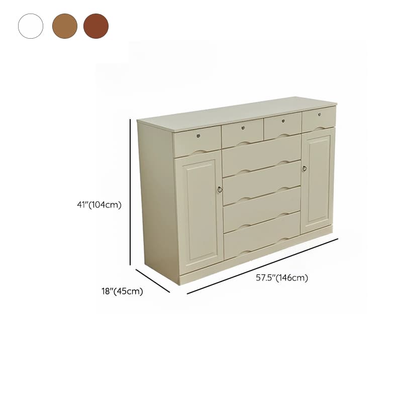 Modern Solid Wood Combo Dresser with Shelves, Drawers, and Cabinet Storage thumbnail 21