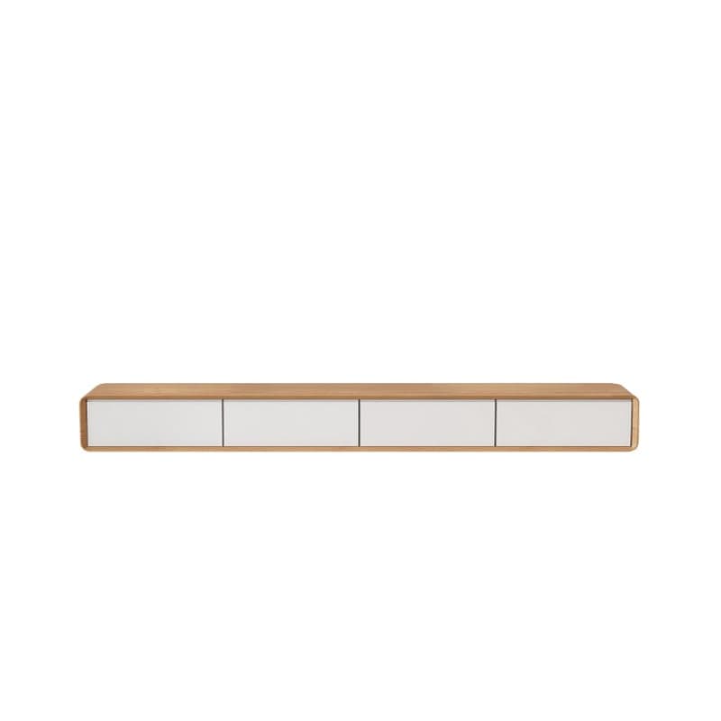 Floating Mount Rectangle TV Stand with Door Living Room Black/White/Natural/Walnut thumbnail 4