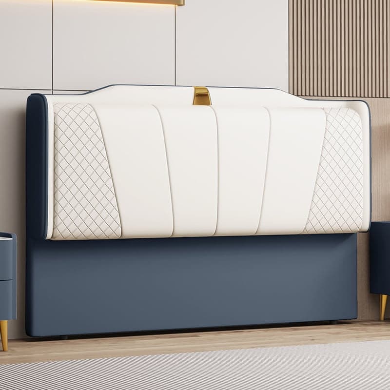 Trendy Panel Headboard in Natural Wood with No Distressing, Scooped Shape for Queen/Full Bed, Sponge Upholstery Fill, Standard Height thumbnail 7