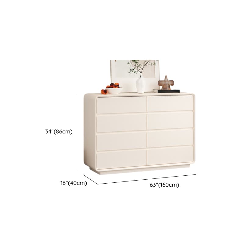 Chalk Minimalist Hardwood Console Dresser with 6 Drawers, Horizontal Orientation thumbnail 15