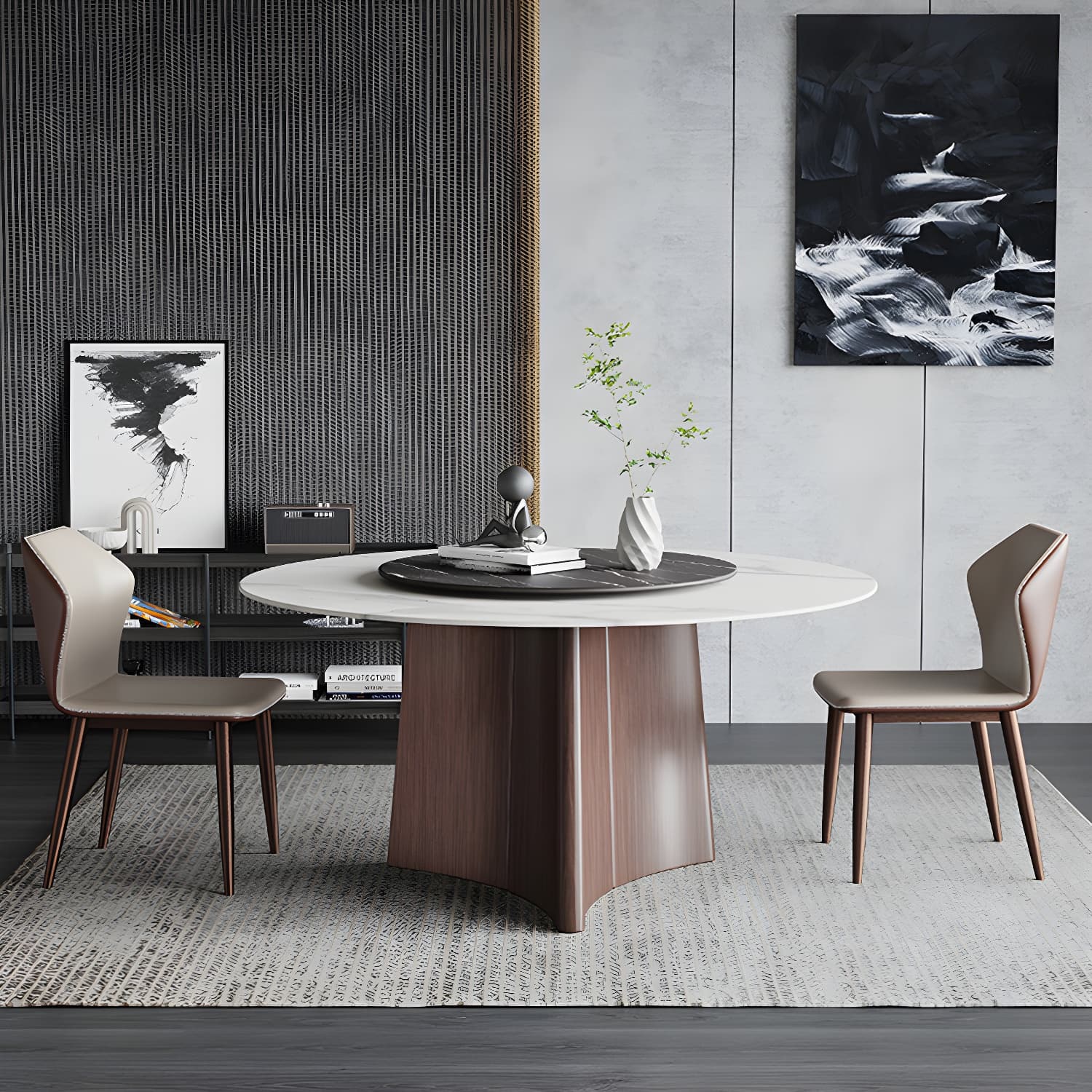 Modern Dining Table Set 1/3/4/7 Pieces with Metal Base Kitchen Furniture Set thumbnail 2