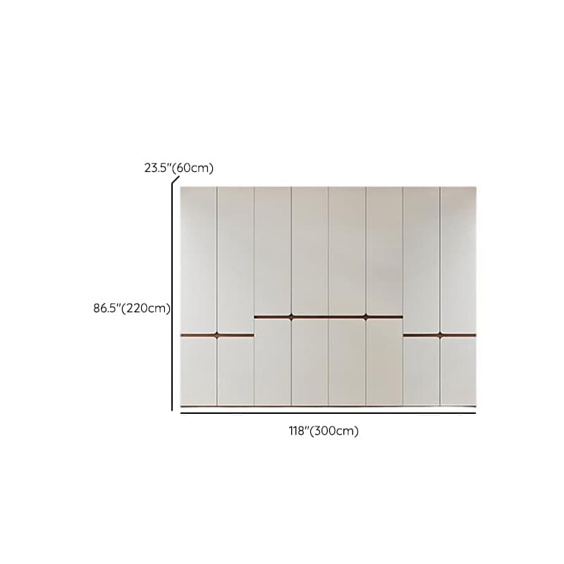 White Minimalist Manufactured Wood Wardrobe Closet with Soft Close Drawer, Soft Close Door, Interior Shelves, and Clothing Rod thumbnail 21