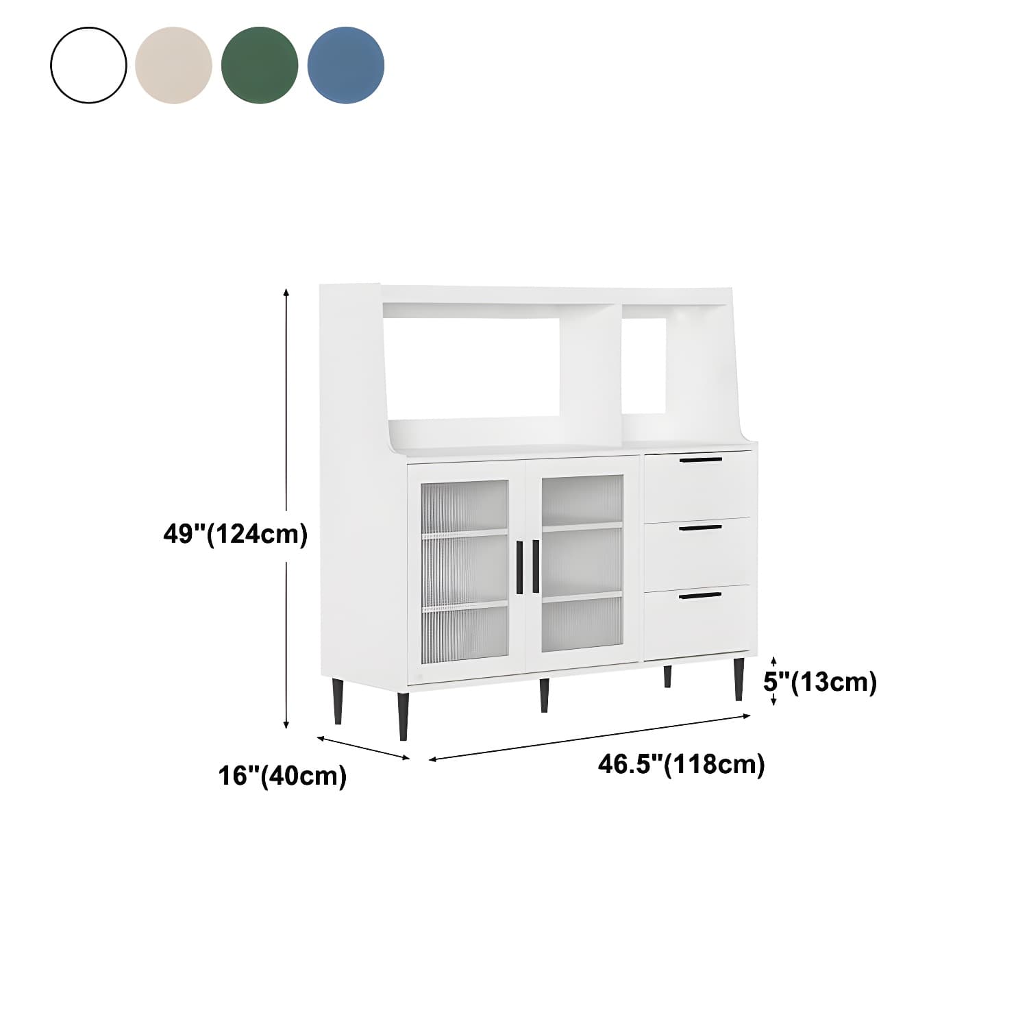 Contemporary Wood Sideboard 50-inch Height Cupboard for Living Room - image 15