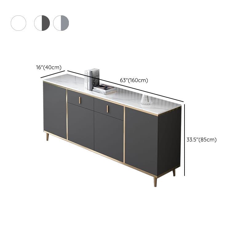 Modern Stone Buffet Sideboard with Doors and Drawers for Living Room - image 12