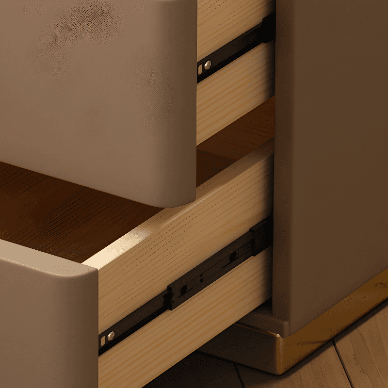 Modern Simple Style Nightstand With Drawer Storage, Stone Countertop, and Integrated Lighting thumbnail 10