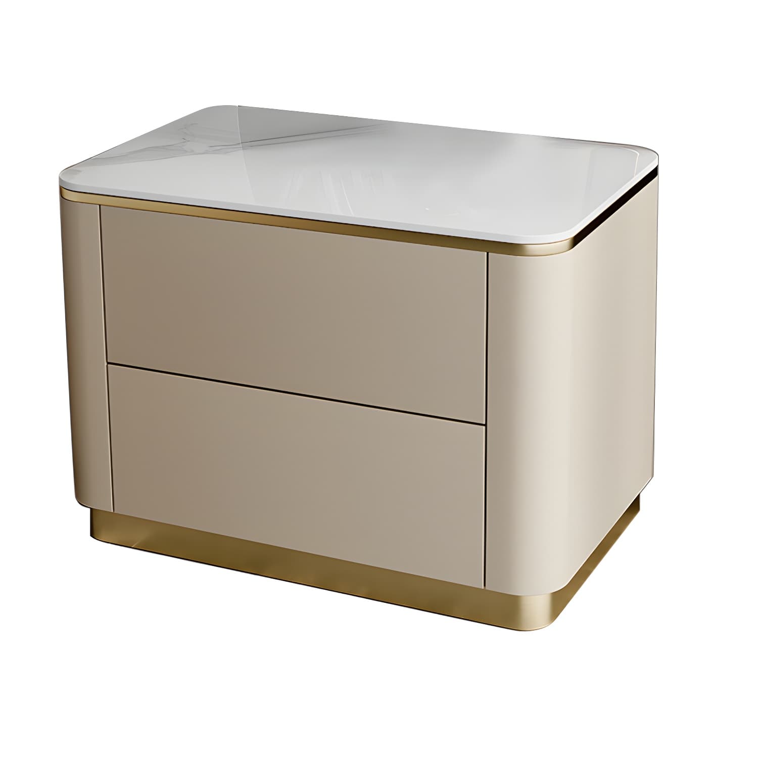 Glam Solid Wood Leather Outer Frame Accent Table Nightstand Drawer Storage Night Table thumbnail 15