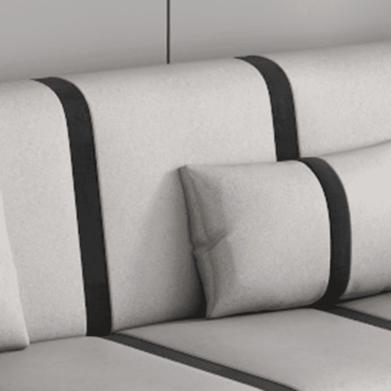 Striped Standard Sofa in Dark Gray/Cerulean/Off-White with Armrest thumbnail 17