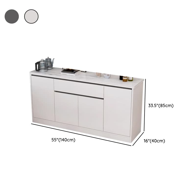 Buffet Table/Server with 1 Drawer, Drawers Storage, Sintered Stone Countertop, Adjustable Shelving, and 4 Doors/3 Doors/2 Doors Tabletop thumbnail 16
