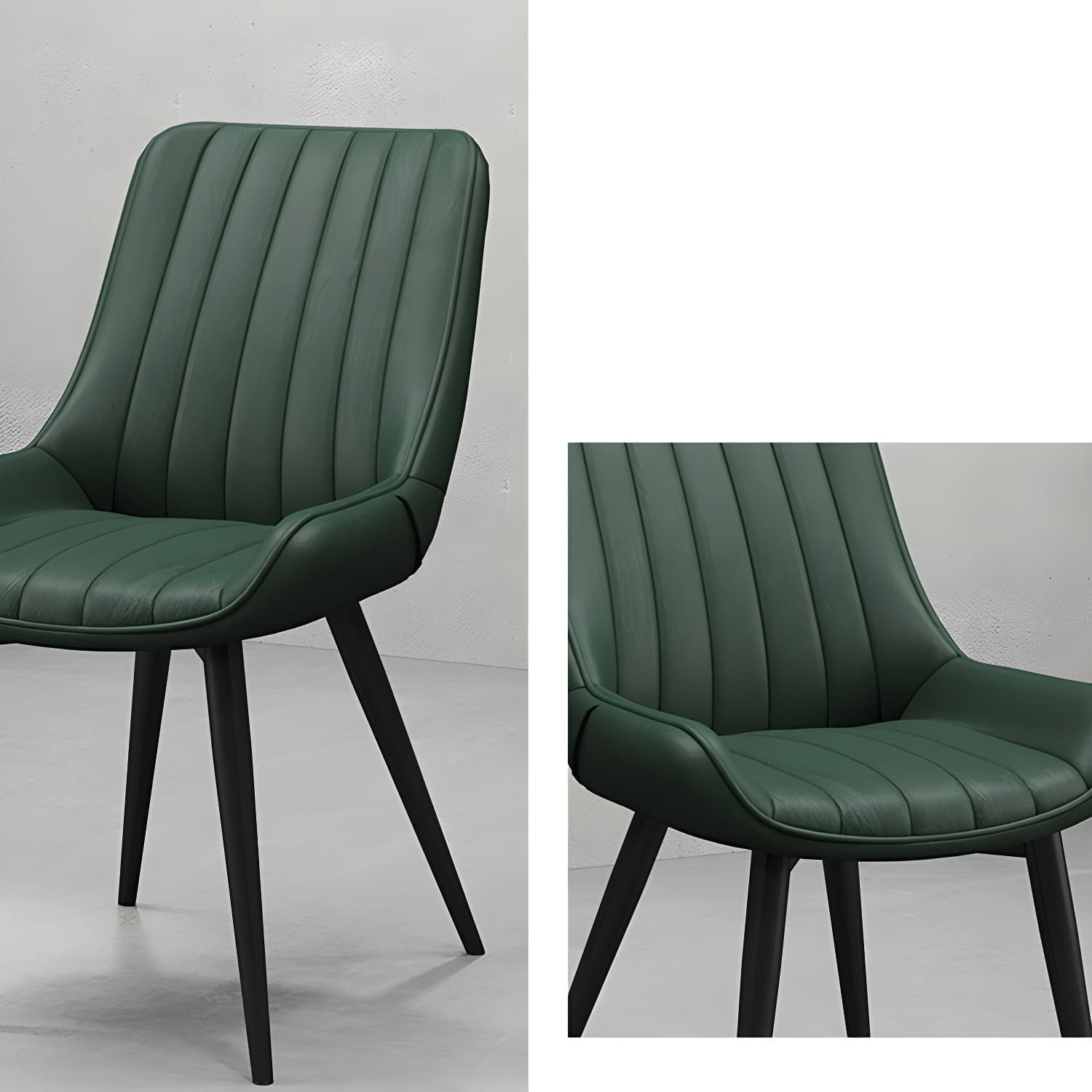 Metal Frame Dining Side Chair Faux Leather Upholstered Side Chair thumbnail 12