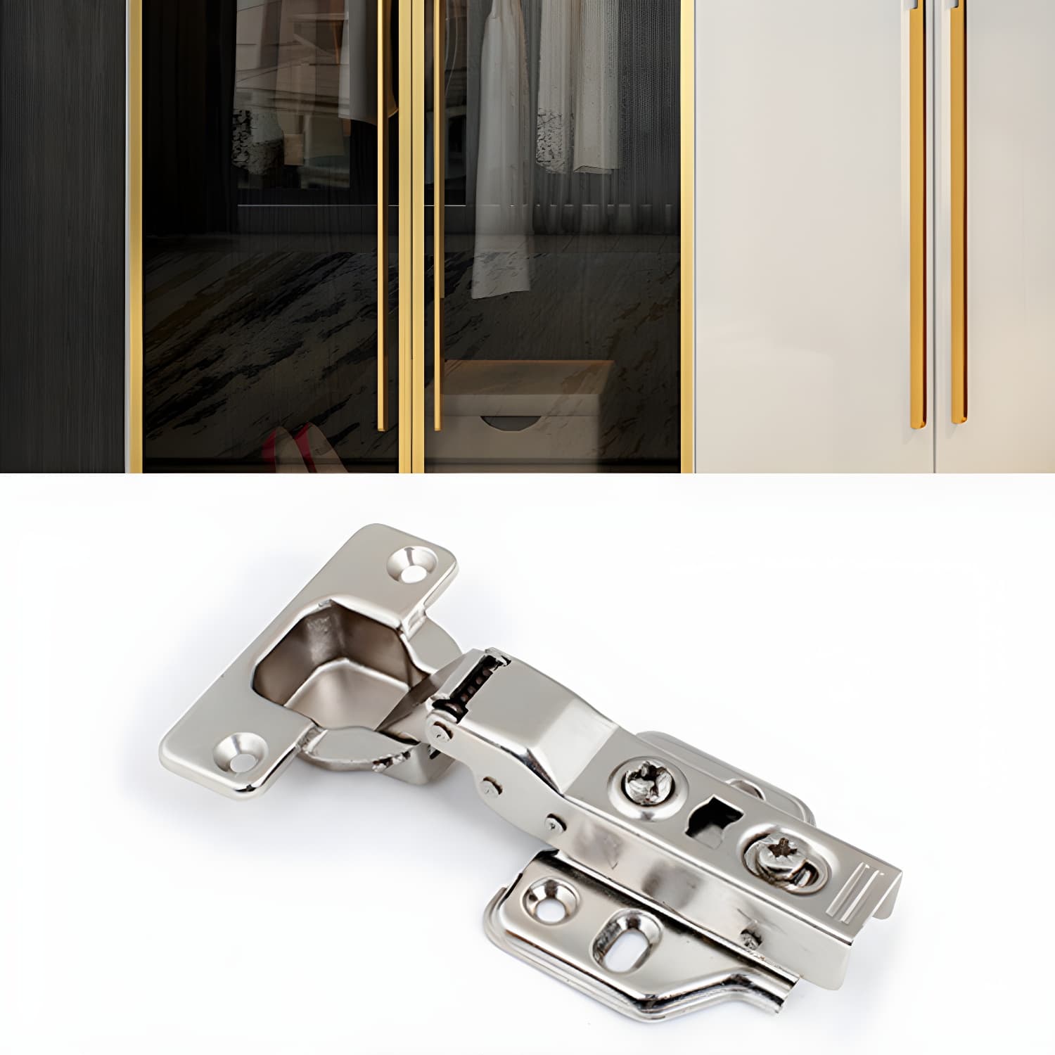 Modern Tempered Glass Doors Wardrobe Wood Frame Wardrobe without Light thumbnail 9