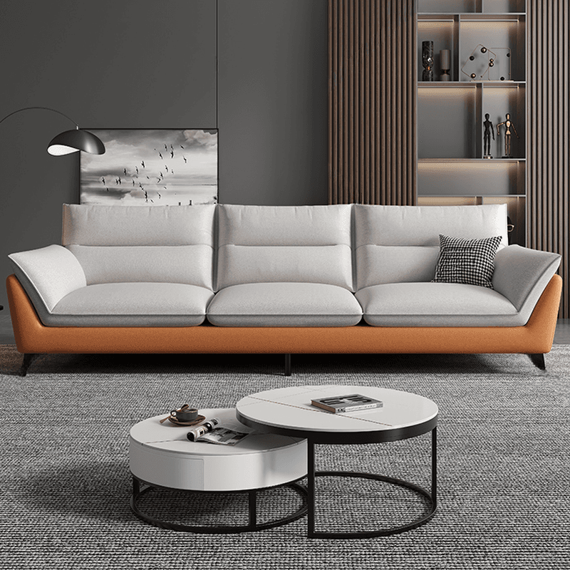 Tech ClothUpholstered Sofa Couch/Single Sofa in Chalk for Parlor with Flared Arm in a Modern Style thumbnail 2