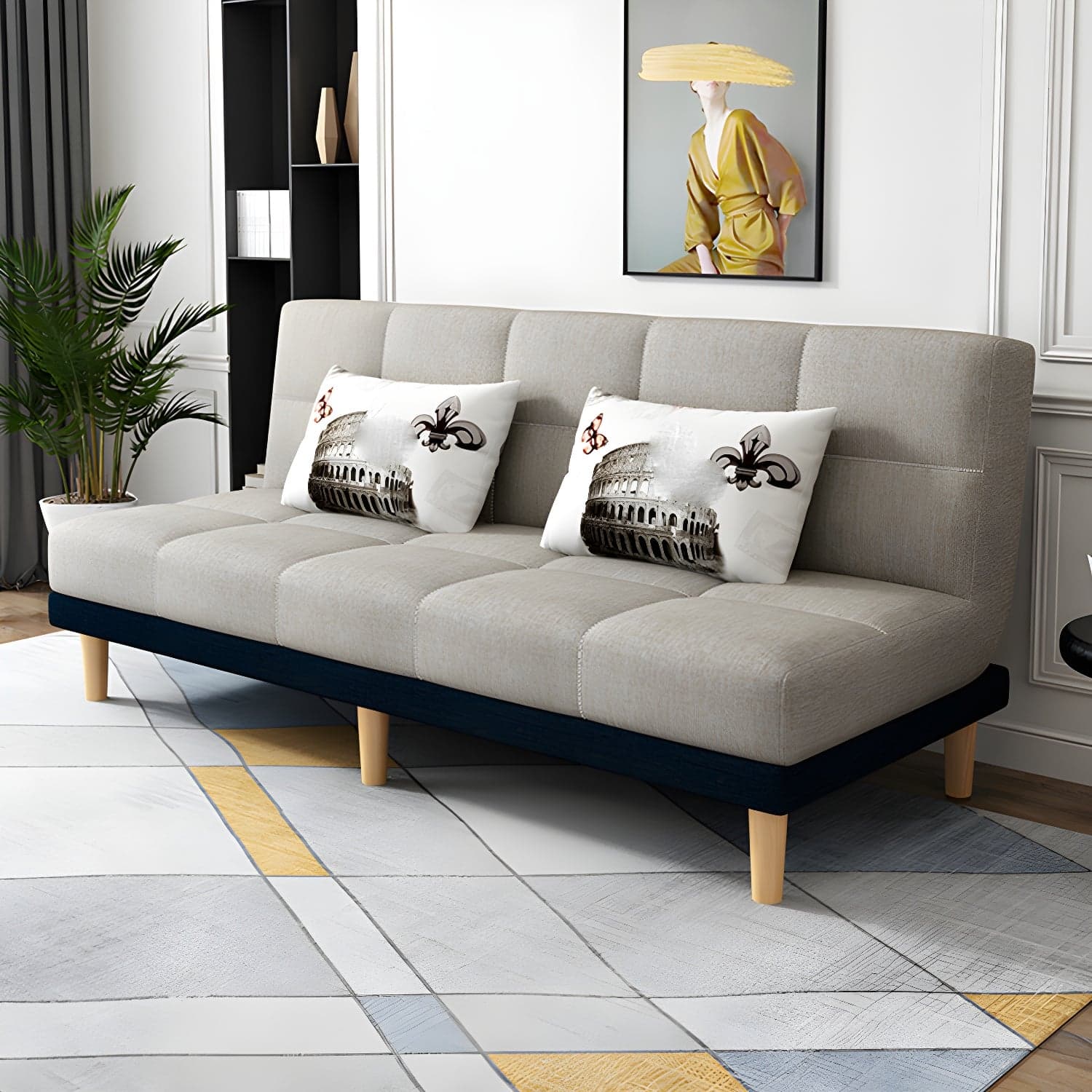 Contemporary Armless Standard Sofa Bed Dual Purpose Sofa for Living Room thumbnail 6