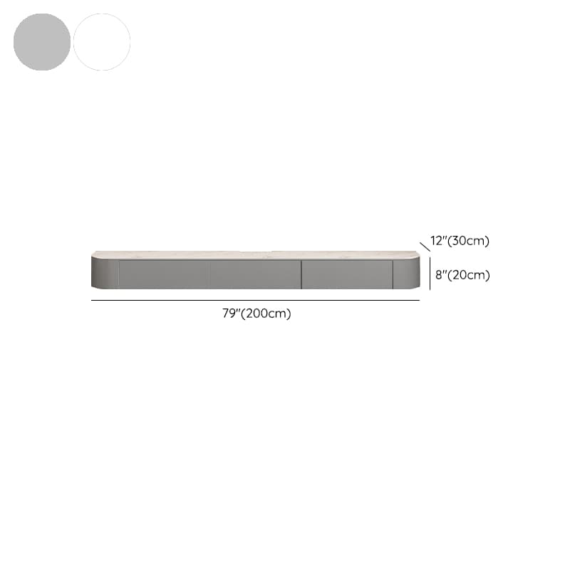 Contemporary Wall Mounted TV Stand with Door Living Room, Gray/White thumbnail 15