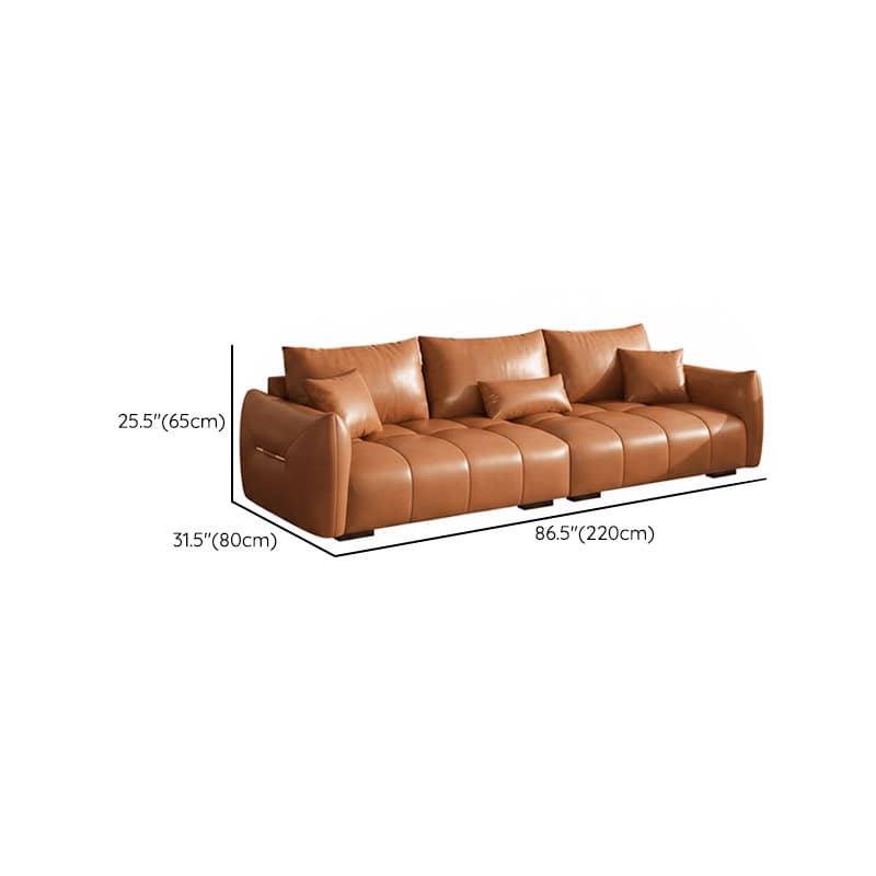 Contemporary Cocoa Standard Sofa Stain Resistant Solid Color with 2 Pillows for 5-seater/Seats 4/3-seater thumbnail 17