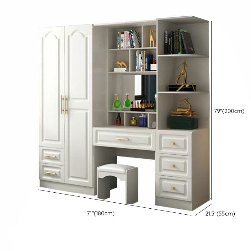 Contemporary Wood Chalk Wardrobe Closet with Interior Shelves&Clothing Rack&3-Drawer/6 Drawers/5-Drawer thumbnail 35
