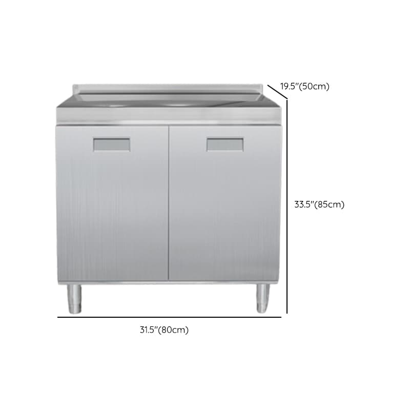 2 Shelves & 4 Doors/3 Doors/2 Doors Silver Metal Standard/Narrow Sideboard with Larder & Hutch thumbnail 9